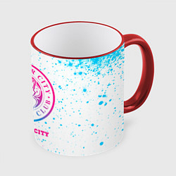 Кружка 3D Leicester City neon gradient style, цвет: 3D-красный кант