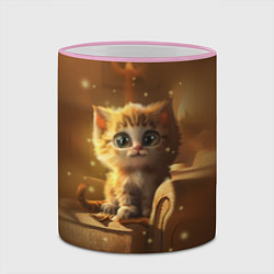 Кружка 3D Теплый котик, цвет: 3D-розовый кант — фото 2