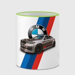 Кружка 3D Немецкий кроссовер BMW X6 M, цвет: 3D-светло-зеленый кант — фото 2