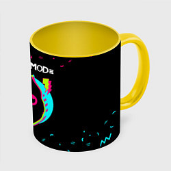 Кружка 3D Depeche Mode - rock star cat, цвет: 3D-белый + желтый