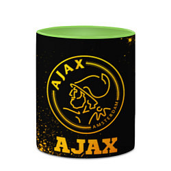 Кружка 3D Ajax - gold gradient, цвет: 3D-белый + светло-зеленый — фото 2