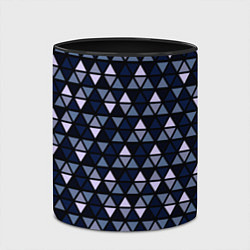 Кружка 3D Чёрно-синий паттерн треугольники, цвет: 3D-белый + черный — фото 2