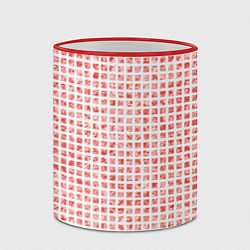 Кружка 3D Паттерн маленькая красная мозаичная плитка, цвет: 3D-красный кант — фото 2