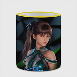 Кружка 3D Stellar Blade портрет Ева, цвет: 3D-желтый кант — фото 2