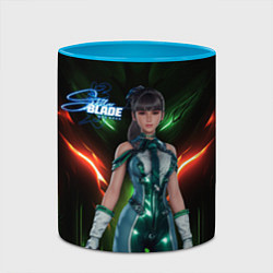 Кружка 3D Stellar Blade Eve в полный рост, цвет: 3D-белый + небесно-голубой — фото 2