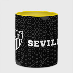 Кружка 3D Sevilla sport на темном фоне по-горизонтали, цвет: 3D-белый + желтый — фото 2