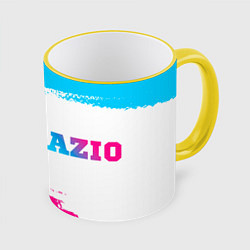 Кружка 3D Lazio neon gradient style по-горизонтали, цвет: 3D-желтый кант