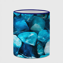 Кружка 3D Аквамарин камни минералы крупный план, цвет: 3D-синий кант — фото 2