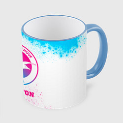 Кружка 3D Brighton neon gradient style, цвет: 3D-небесно-голубой кант