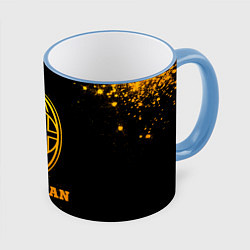 Кружка 3D AC Milan - gold gradient, цвет: 3D-небесно-голубой кант