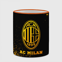 Кружка 3D AC Milan - gold gradient, цвет: 3D-оранжевый кант — фото 2