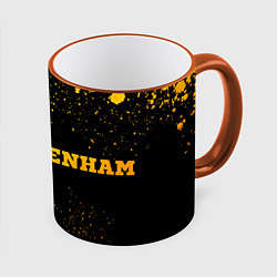 Кружка 3D Tottenham - gold gradient по-горизонтали, цвет: 3D-оранжевый кант
