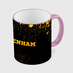 Кружка 3D Tottenham - gold gradient по-горизонтали, цвет: 3D-розовый кант