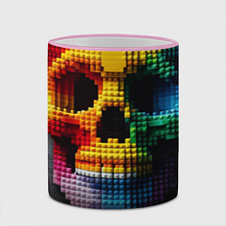 Кружка 3D Lego skull fantasy - ai art, цвет: 3D-розовый кант — фото 2