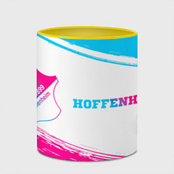 Кружка 3D Hoffenheim neon gradient style по-горизонтали, цвет: 3D-белый + желтый — фото 2