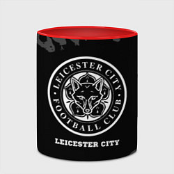 Кружка 3D Leicester City sport на темном фоне, цвет: 3D-белый + красный — фото 2