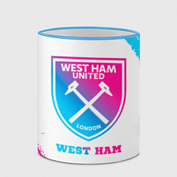 Кружка 3D West Ham neon gradient style, цвет: 3D-небесно-голубой кант — фото 2