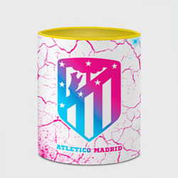 Кружка 3D Atletico Madrid neon gradient style, цвет: 3D-белый + желтый — фото 2