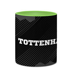 Кружка 3D Tottenham sport на темном фоне по-горизонтали, цвет: 3D-белый + светло-зеленый — фото 2
