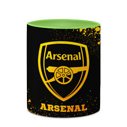 Кружка 3D Arsenal - gold gradient, цвет: 3D-белый + светло-зеленый — фото 2