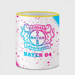 Кружка 3D Bayer 04 neon gradient style, цвет: 3D-желтый кант — фото 2