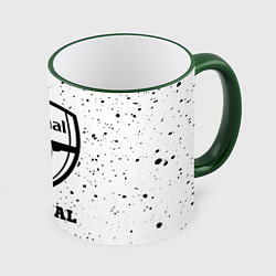 Кружка 3D Arsenal sport на светлом фоне, цвет: 3D-зеленый кант