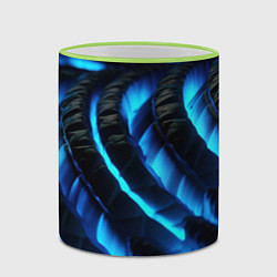 Кружка 3D Неоновая яркая геометрическая абстракция со светом, цвет: 3D-светло-зеленый кант — фото 2