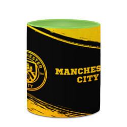 Кружка 3D Manchester City - gold gradient по-горизонтали, цвет: 3D-белый + светло-зеленый — фото 2