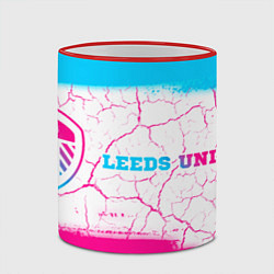 Кружка 3D Leeds United neon gradient style по-горизонтали, цвет: 3D-красный кант — фото 2