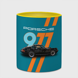 Кружка 3D Порше немецкий спорткар, цвет: 3D-белый + желтый — фото 2