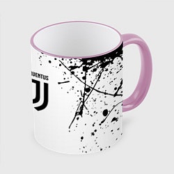 Кружка 3D Juventus краски текстура спорт, цвет: 3D-розовый кант