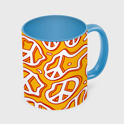 Кружка 3D Pattern peace, цвет: 3D-белый + небесно-голубой