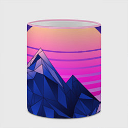 Кружка 3D Vaporwave неоновые горы, цвет: 3D-розовый кант — фото 2