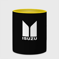 Кружка 3D Isuzu white logo, цвет: 3D-белый + желтый — фото 2