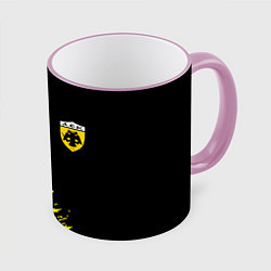 Кружка 3D AEK sport color yellow, цвет: 3D-розовый кант