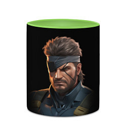 Кружка 3D Веном Снейк из игры Metal gear, цвет: 3D-белый + светло-зеленый — фото 2