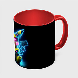 Кружка 3D Зомби Пикачу - неоновое свечение, цвет: 3D-белый + красный