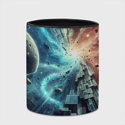 Кружка 3D Рождение новой планеты - неоновое свечение, цвет: 3D-белый + черный — фото 2