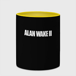 Кружка 3D Alan Wake 2 logo game, цвет: 3D-белый + желтый — фото 2