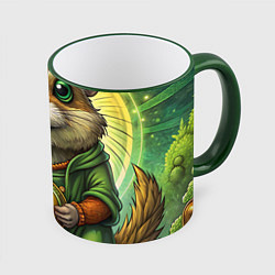 Кружка 3D Криптовалютный хомячок, цвет: 3D-зеленый кант