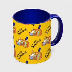 Кружка 3D Симпсоны - ретро стиль, цвет: 3D-белый + синий