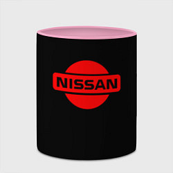 Кружка 3D Nissan red logo, цвет: 3D-белый + розовый — фото 2