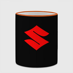 Кружка 3D Suzuki red logo, цвет: 3D-оранжевый кант — фото 2