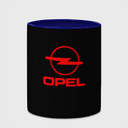 Кружка 3D Opel red logo auto, цвет: 3D-белый + синий — фото 2