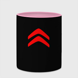 Кружка 3D Citroen logo red, цвет: 3D-белый + розовый — фото 2