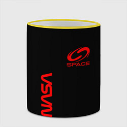 Кружка 3D Nasa space red logo, цвет: 3D-желтый кант — фото 2