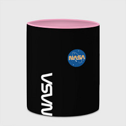 Кружка 3D NASA logo usa space, цвет: 3D-белый + розовый — фото 2