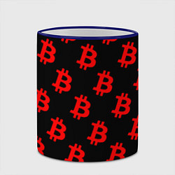 Кружка 3D Bitcoin red logo money, цвет: 3D-синий кант — фото 2