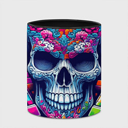 Кружка 3D Ai art skull - graffiti, цвет: 3D-белый + черный — фото 2