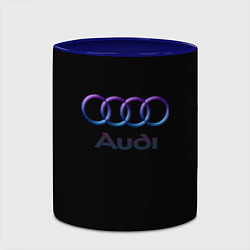 Кружка 3D Audi neon logo, цвет: 3D-белый + синий — фото 2